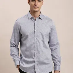Turtle Blue Cotton Slim Fit Printed Shirt-picture-38