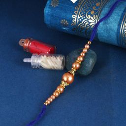 Vivastri Pearls Stone Gold and Rhodium Plated Alloy Rakhi for Lovely Brother [VIVA1227RKG]-43