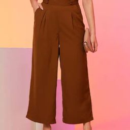 Globus Tan Relaxed Fit High Rise Trousers-image-93