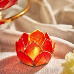 Pure Home and Living Red Metal Textured Tealight Holders-picture-31