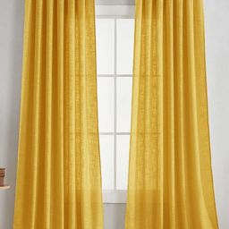 HOMEMONDE Mustard 2 Pieces Cotton Long Door Curtain-17