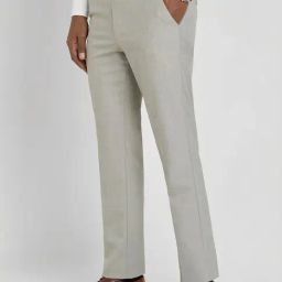 Allen Solly Grey Slim Fit Texture Trousers-picture-24