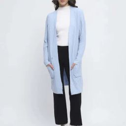 MADAME Blue Self Shrug-40
