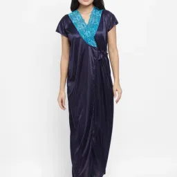 N-Gal Navy Lace Nighty With Robe-picture-39