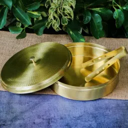 Ambi Hammered Gold Brass Roti Box - 9 Inch-picture-17
