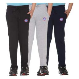 Vimal Jonney Kids Multicolor Mid Rise Trackpants - Pack of 3-image-49