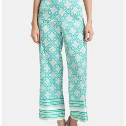 Kazo Light Green Printed Elasticated Pants-picture-11