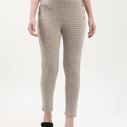Elle Beige & Black Checks Jeggings-picture-41