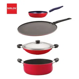Nirlon Red Aluminium Non-Stick Kitchen Utensils - Set of 4-picture-32