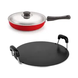 Nirlon Red Aluminium Tawa Fry Pan - Set of 2-picture-19