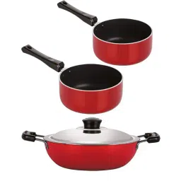 Nirlon Red Aluminium Non-Stick Cookware Set of 2-24