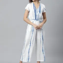 StyleStone White & Blue Printed Jumpsuit-image-78