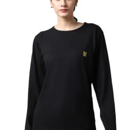 Vimal Jonney Black Logo Print T-Shirt-image-97
