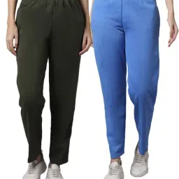 Vimal Jonney Green & Blue Regular Fit Mid Rise Track Pants - Pack of 2-picture-25