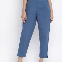 Fabindia Blue Cotton Regular Fit Pants-image-50