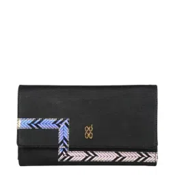 Baggit Black Textured Tri-Fold Wallet for Women-41