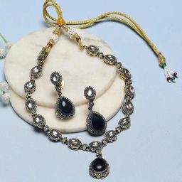 Biba Navy Brass Necklace Set-picture-47