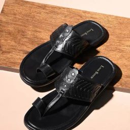 Louis Stitch Men's Black Toe Ring Sandals-image-22