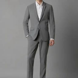 Louis Philippe Grey Slim Fit Two Piece Suit-image-83