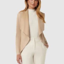 Forever New Kris PU Waterfall Jacket-image-9
