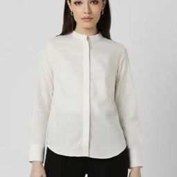 Van Heusen White Cotton Textured Pattern Formal Shirt-picture-10