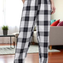 Kryptic Women Checked Pure Cotton Mid-Rise Lounge Pant-picture-13
