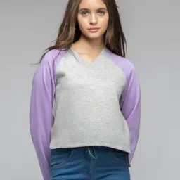 SHAYE Purple Color-Block Sweatshirt-19