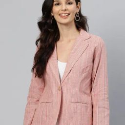 Cottinfab Pink Striped Blazer-33
