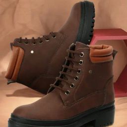 Elle Women's Brown Derby Boots-image-43
