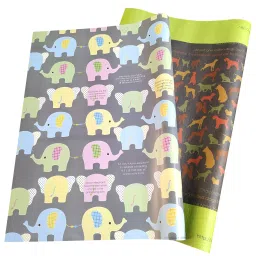 eVincE - thoughtful PRESENTations ELEP01DOGY03_5X2  Animal Wrapping Paper with Fun Facts (2 Design 5 Sheets each) Large Sheets For Kids Birthday Diwali Xmas & All Occasion Assorted Envelopes along 70 x 50 cms Gift Wrapping Paper (Pack of 10 Piece)-22