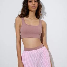 Superstar by Westside Dusty Pink Knitted Seam-Free Padded Bra-picture-10