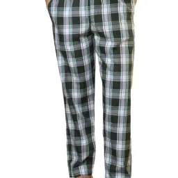 Sleepz by Raymond Dark Green Cotton Checked Regular Fit Pyjama-picture-19