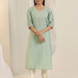 Libas Green Embroidered Kurta-image-23