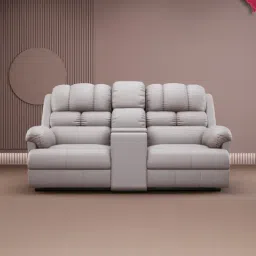 The Sleep Company Beige Luxe Motorised Patented SmartGRID Technology 2 Seater Recliner Sofa-image-96
