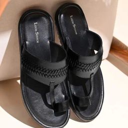 Louis Stitch Men's Black Toe Ring Sandals-image-12