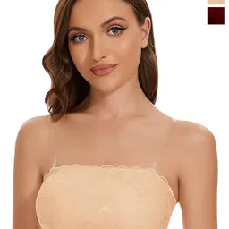 ComfyStyle Floral Bandeau Bra Full Coverage Lightly Padded-58