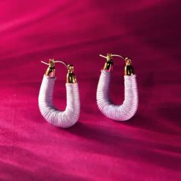 Accessorize London Women's Lilac Wrapped Hoop Earrings-image-82