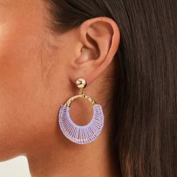 Accessorize London Women's Lilac Thread Wrap Hoop Earrings-image-3