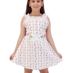 Cutecumber Girls Pink Regular Fit Printed Dress-image-24