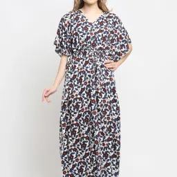 Claura Multicolor Printed Kaftan Nighty image 1