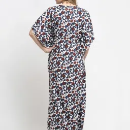 Claura Multicolor Printed Kaftan Nighty image 2