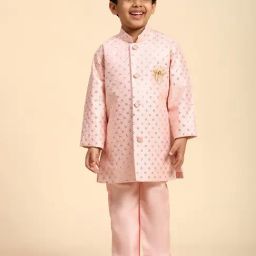 Pro-Ethic Style Developer Kids Pink Embellished Full Sleeves Kurta with Pants-picture-35