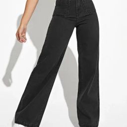 Kotty Black Cotton Lycra Solid Jeans-image-52