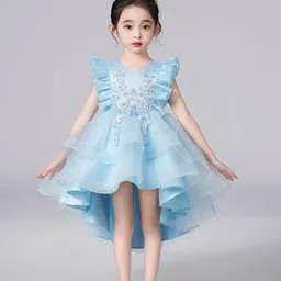 JC SPARKLE Girls Flutter Sleeve Fit & Flare Dress-image-46