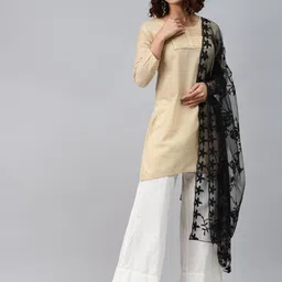 WEAVERS VILLA Black Embroidered Dupatta-45