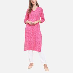 4u Fashion Women Leheriya Printed Handloom Kurta-picture-5