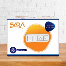 SARA 6 Way Modular Box White with Silver Line, 6W-MDSL image 2