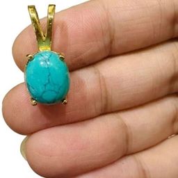 GenZcomplex Blue Brass Turquoise Pendant-image-77