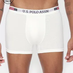 U.S. Polo Assn. Men Pack Of 2 White Solid Trunks-picture-7
