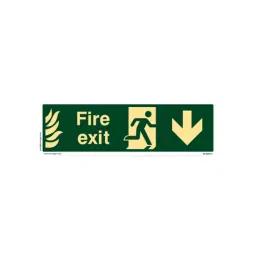 Sunsigns 4x12 Inch Running Man Down Arrow Fire Signage Board with Symbol Extinguisher (Pack of 2)-image-35